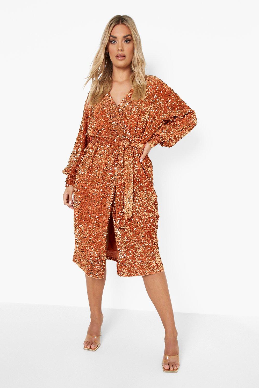 Boohoo burnt hot sale orange dress